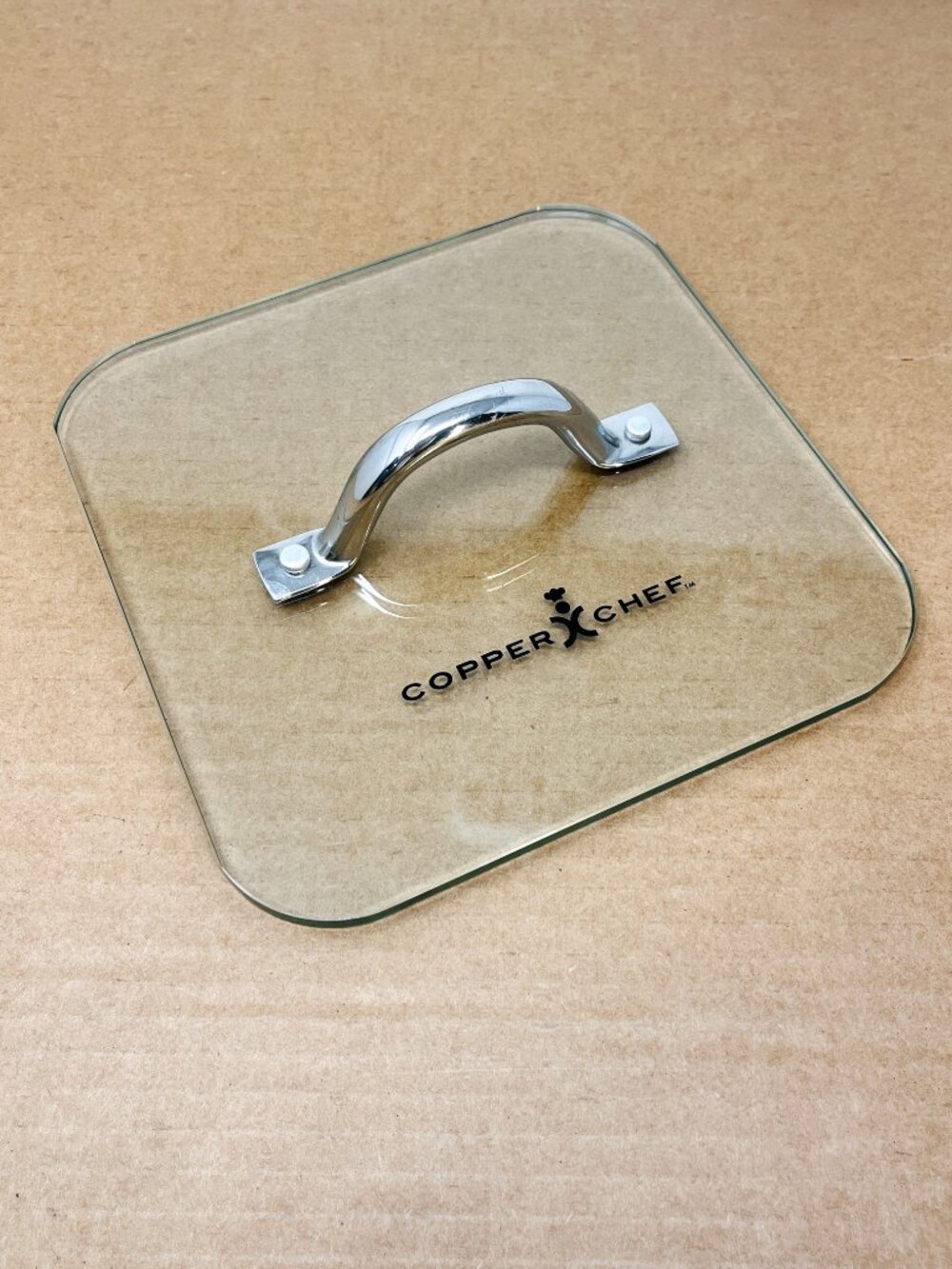 Copper Chef 8" Square Flat Glass Lid Food Press Cooking Grilling